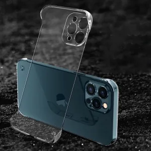 Luxury Frameless Transparent Case for iPhone 15 14 13 12 11 Pro X XR XS Max 7 8 Plus Mini Hard PC Shockproof Bumper Clear Cover,Transparent,for iPhone14