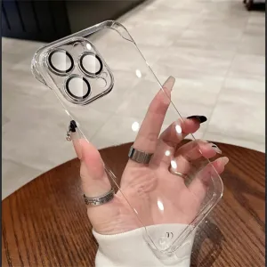 Luxury Plating Transparent Frameless Ultra Thin Case for iPhone 15 14 Plus 13 12 11 Pro Max Clear Hard Camera Protection Cover,Clear,for iPhone14