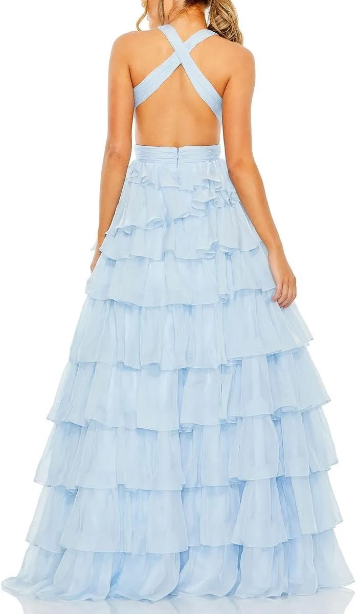 Mac Duggal Womens Cut-Out Chiffon Evening Dress