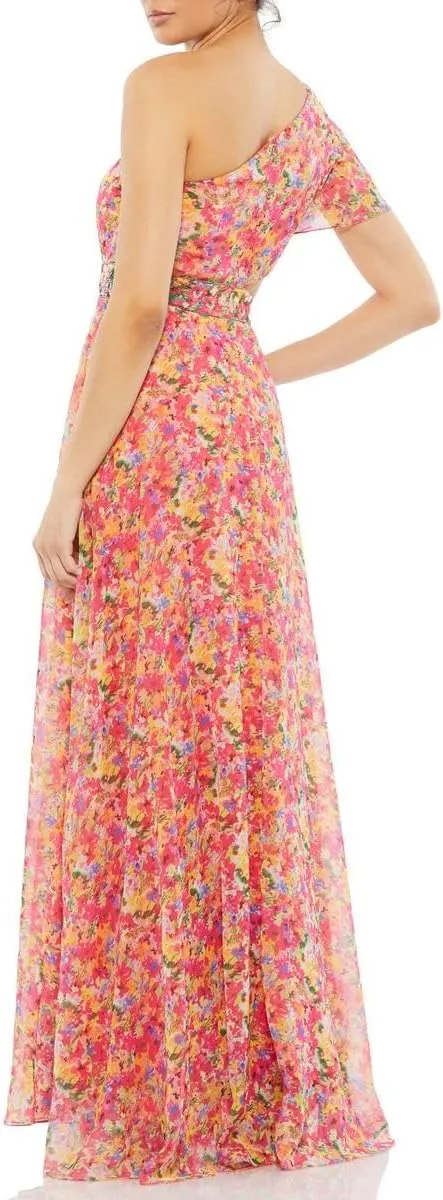 Mac Duggal Womens Cut-Out Chiffon Evening Dress