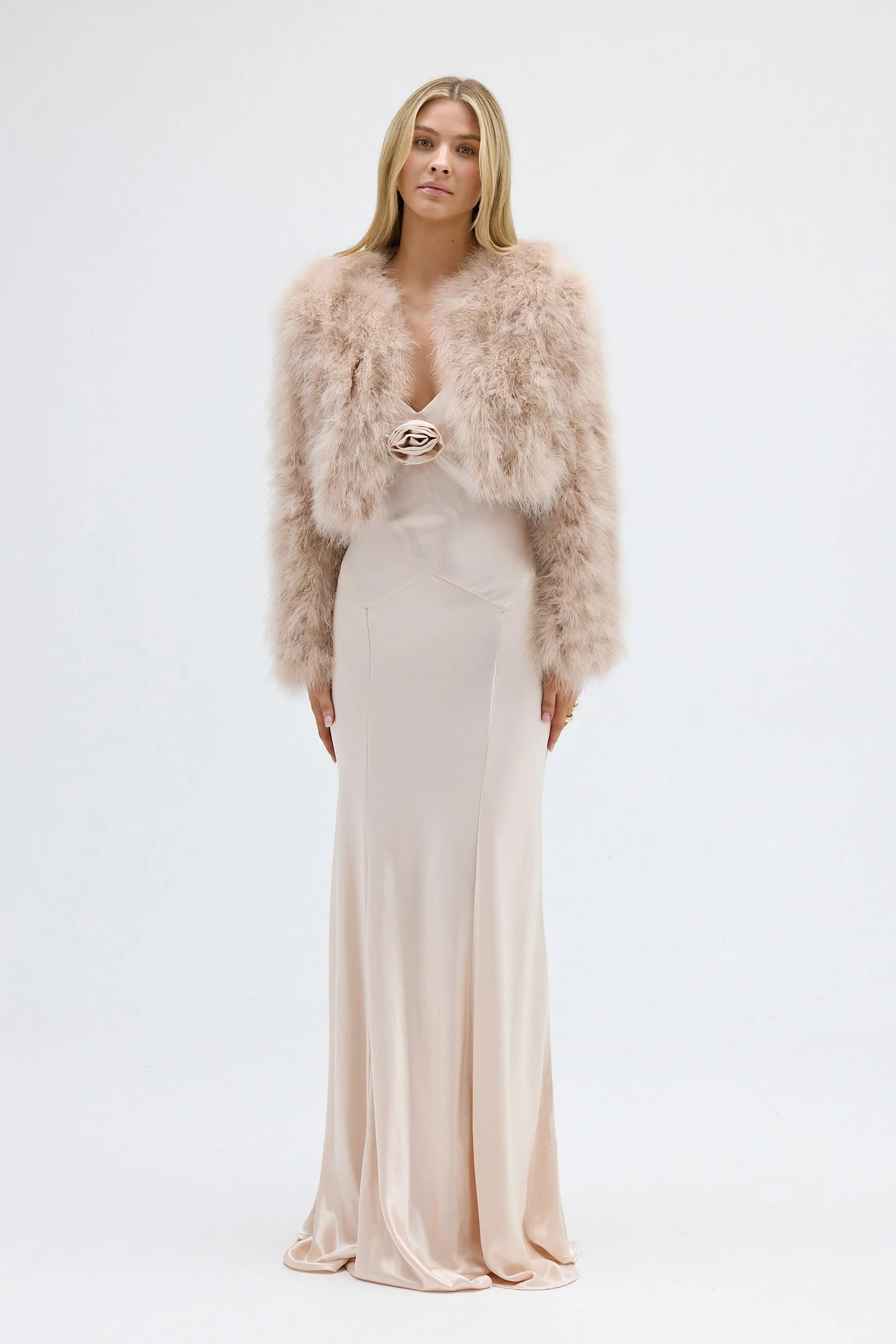 Manhattan Crop Jacket - Creme Brulee