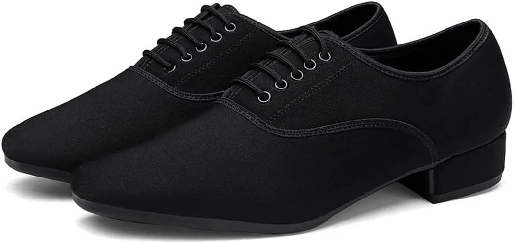Men Ballroom Dance Shoes, Lace-Up Latin Dance Shoes Performance Dance Practice Dancing Shoes for Male