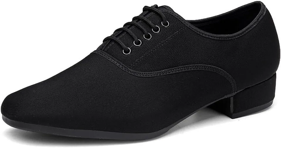 Men Ballroom Dance Shoes, Lace-Up Latin Dance Shoes Performance Dance Practice Dancing Shoes for Male