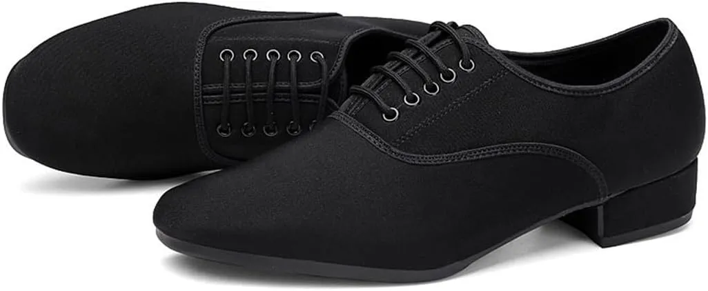 Men Ballroom Dance Shoes, Lace-Up Latin Dance Shoes Performance Dance Practice Dancing Shoes for Male