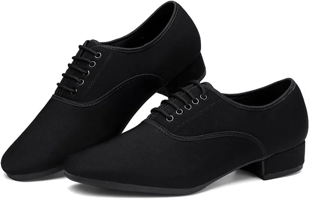 Men Ballroom Dance Shoes, Lace-Up Latin Dance Shoes Performance Dance Practice Dancing Shoes for Male