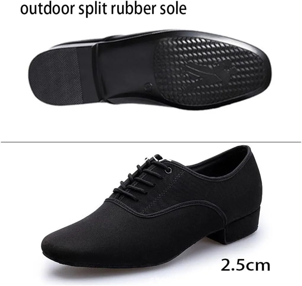 Men Ballroom Dance Shoes, Lace-Up Latin Dance Shoes Performance Dance Practice Dancing Shoes for Male