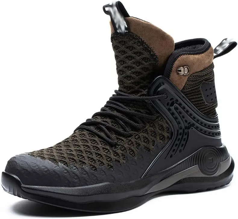 Men winter boots High Top Men Boots Steel Toe Shoes Men Work Boots Safety Shoes Men Anti-puncture Work Sneakers Lightweight Winter Boots Male