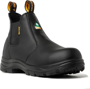 Men's ASTM & CSA Certified Composite Toe Chelsea Work Boots  100% Leather, Lightweight, I/C/EH/PR/ESR, Oil/Slip/Heat Resistant, Rubber Outsole, Safety Boots 5666