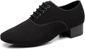 Men's Ballroom Dance Shoes Black 1.3 Inch Professional Ballroom Tango Waltz Performance Shoes Standard Heel Modern Dancing Shoes
