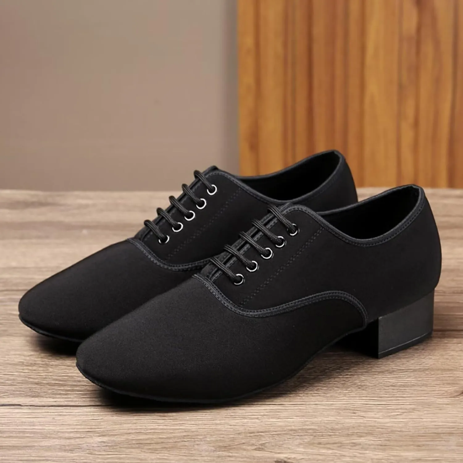 Men's Ballroom Dance Shoes Black 1.3 Inch Professional Ballroom Tango Waltz Performance Shoes Standard Heel Modern Dancing Shoes