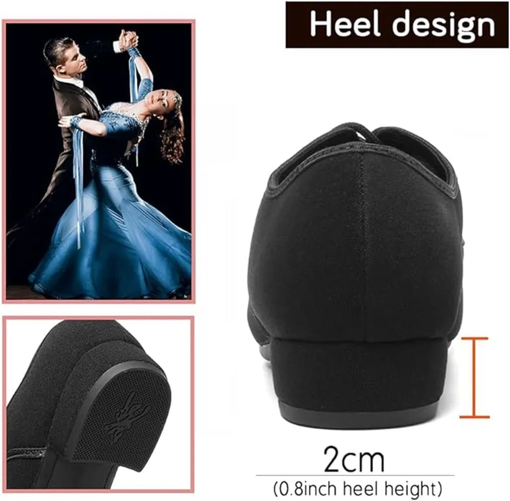 Men's Ballroom Dance Shoes Latin Tango Morden Rumba Social Shoes Lace-Up Low Heel 1" Jazz Dance Shoes