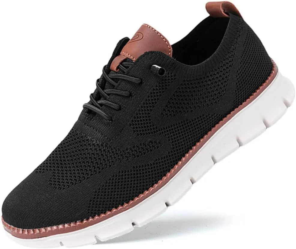Mens Shoes Roomy Toe Box, Ergonomic Insole, Bounce & Cushion, Featuring Breathable Knitted Fabric, Orthopedic Toe Box, Featherlight