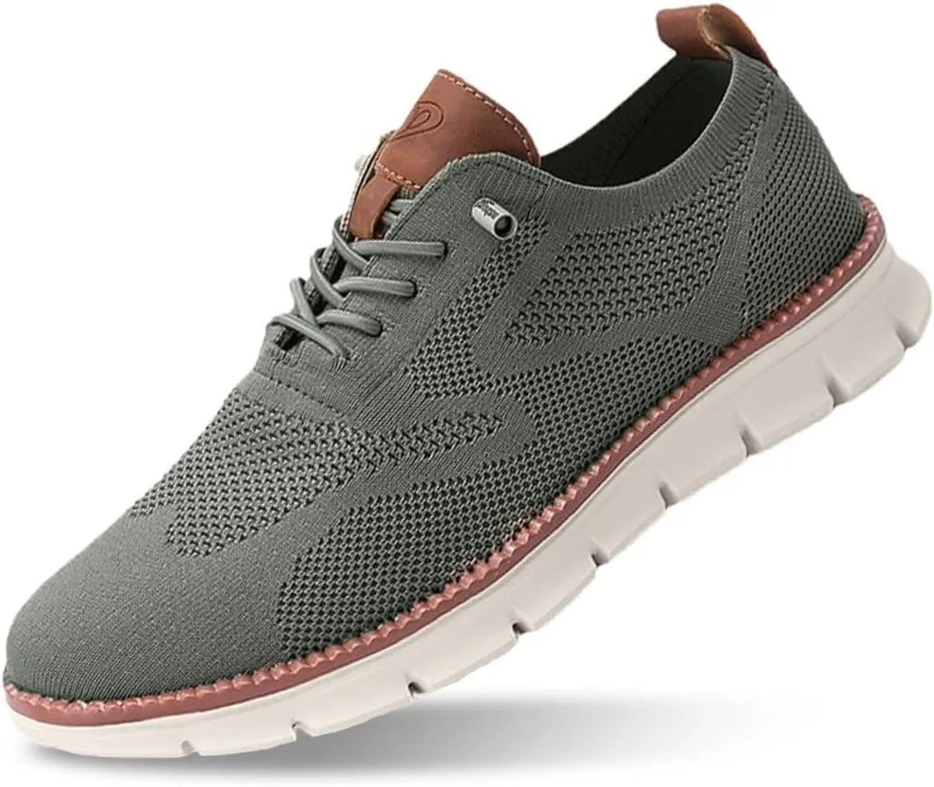 Mens Shoes Roomy Toe Box, Ergonomic Insole, Bounce & Cushion, Featuring Breathable Knitted Fabric, Orthopedic Toe Box, Featherlight