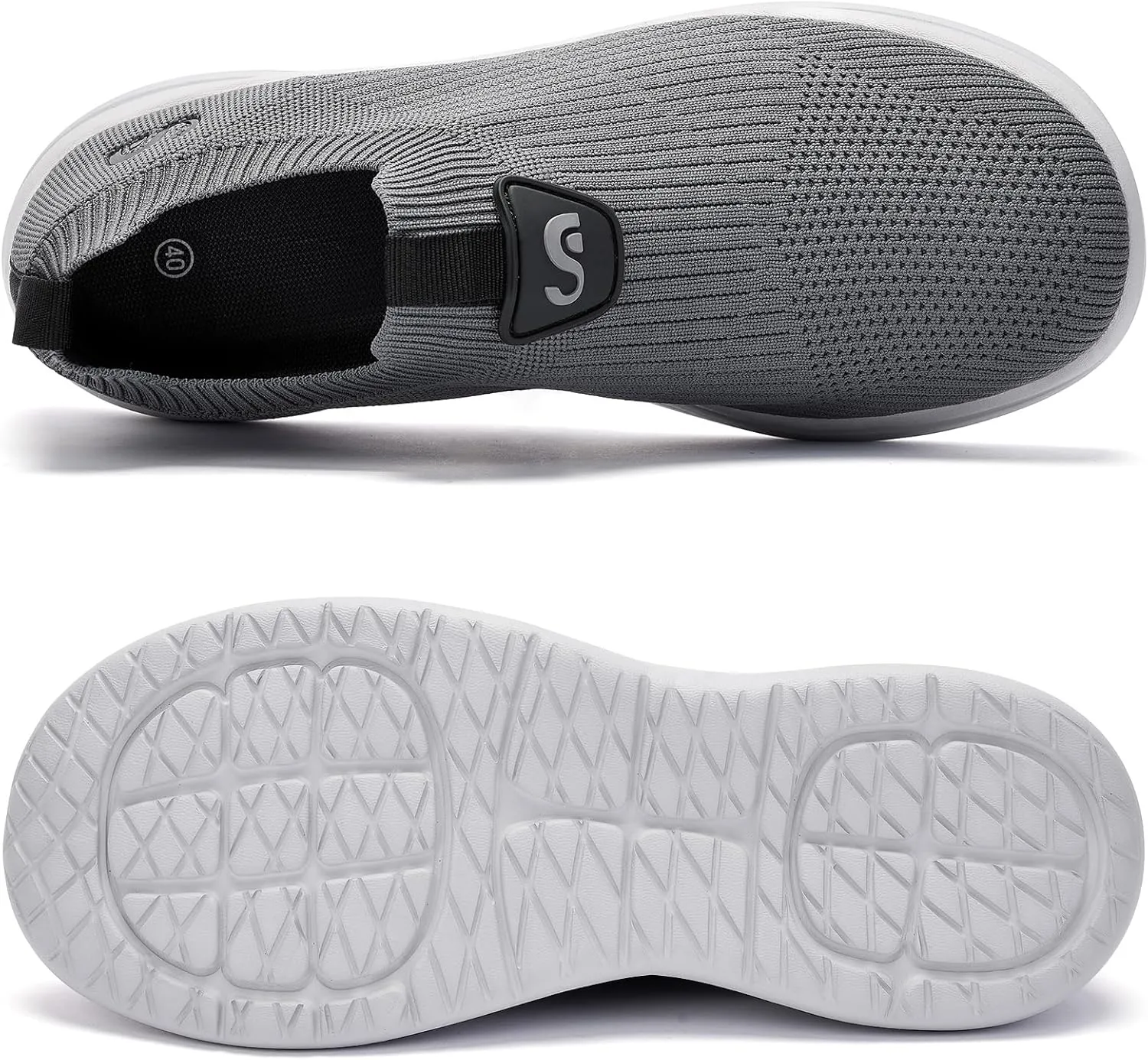 Men's Slip On Sneakers Walking Shoes Wide Casual Soft Breathable Slip in Sock SneakersNon-Slip Rubber Sole, Workout,Athletic