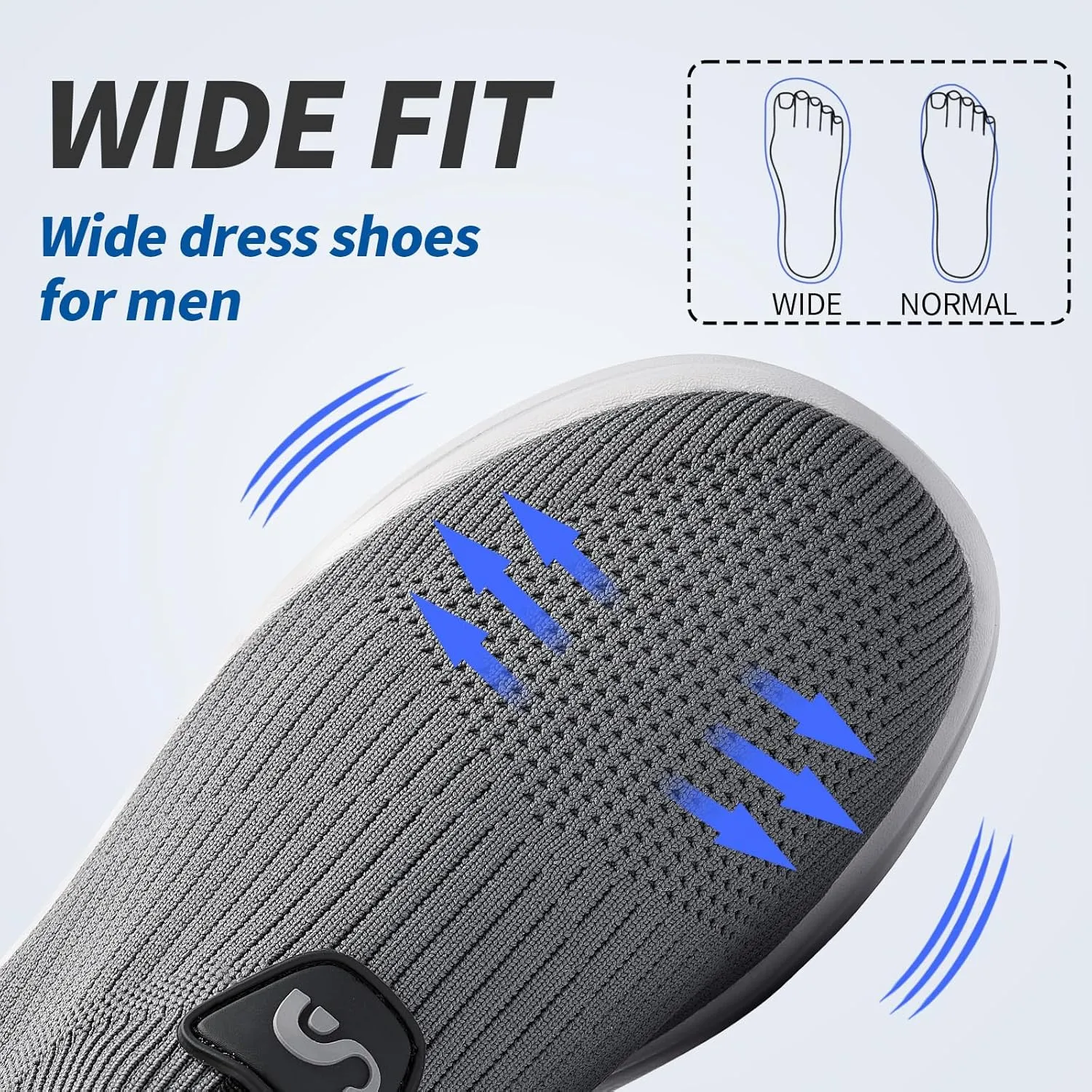 Men's Slip On Sneakers Walking Shoes Wide Casual Soft Breathable Slip in Sock SneakersNon-Slip Rubber Sole, Workout,Athletic