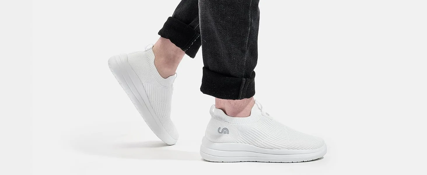 Men's Slip On Sneakers Walking Shoes Wide Casual Soft Breathable Slip in Sock SneakersNon-Slip Rubber Sole, Workout,Athletic