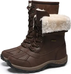 Mens Snow Duck Boots Waterproof Insulated Warm Fur Lined Winter Boots Non Slip Rubber Hiking Boots Casual Outdoor