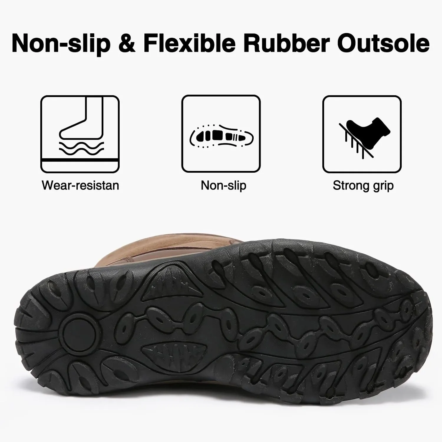 Mens Snow Duck Boots Waterproof Insulated Warm Fur Lined Winter Boots Non Slip Rubber Hiking Boots Casual Outdoor
