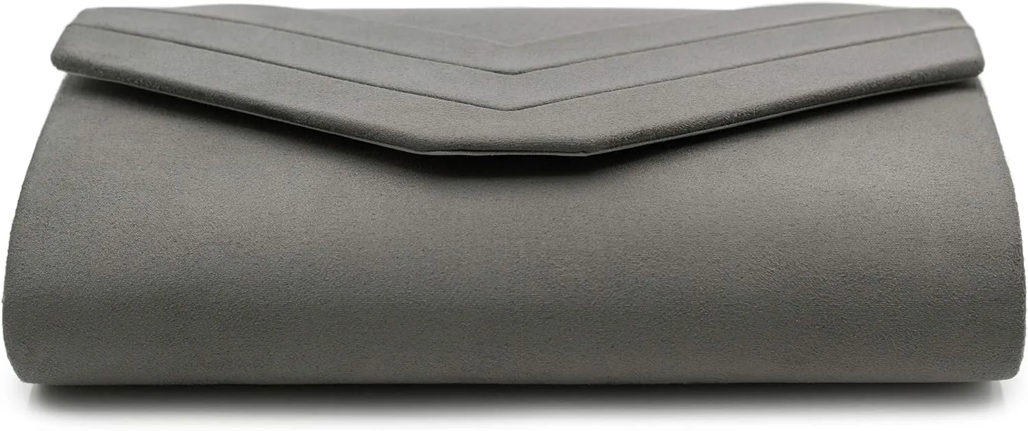 Milisente Evening Bag for Women, Suede Envelope Evening Purses Crossbody Shoulder Clutch Bag