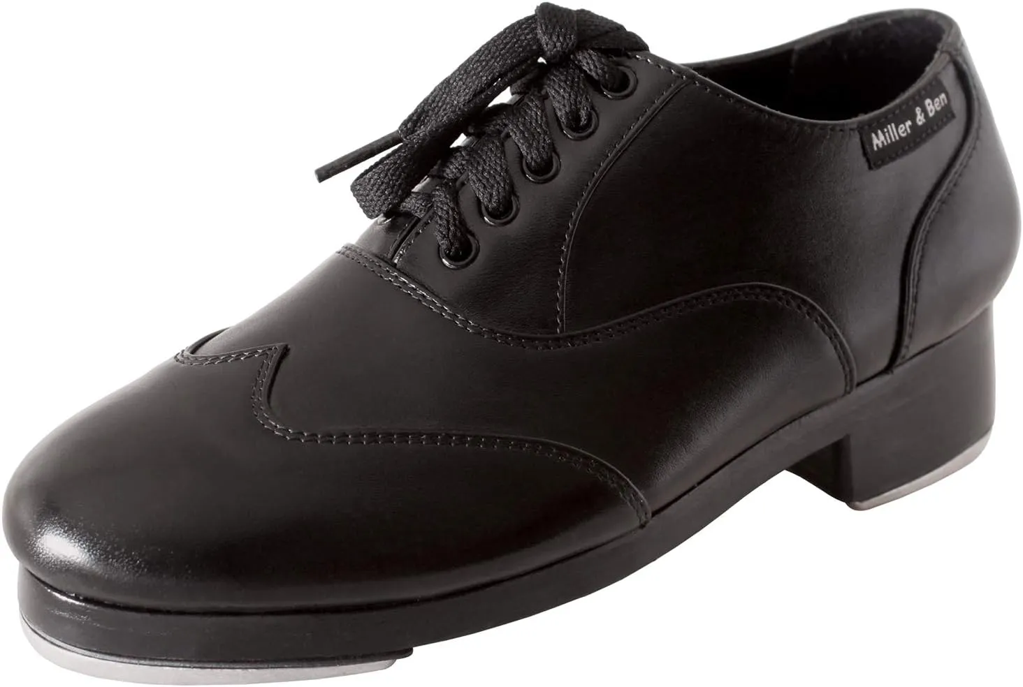 Miller & Ben Tap Shoes; Jazz-Tap Master; Men's Large Sizes; All Black Professional Tap Shoes (45.5W EU)