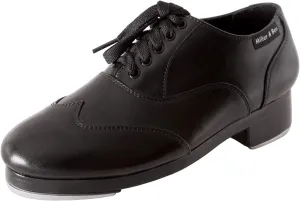 Miller & Ben Tap Shoes; Jazz-Tap Master; Men's Large Sizes; All Black Professional Tap Shoes (45.5W EU)