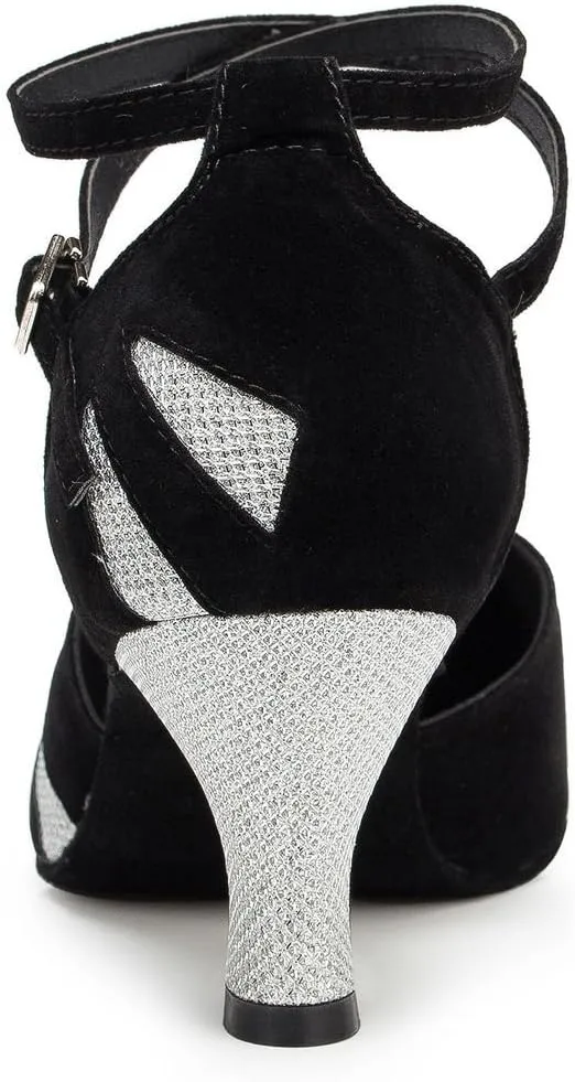 Misu Women's Closed Toe Suede Sole Latin Salsa Tango Practice Ballroom Dance Shoes with