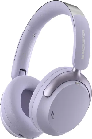 Monster Persona 3rd ANC Active Noise Canceling Headphones, Wireless Bluetooth 5.4 Over-Ear Headphones with 6 Mics, 70H Playtime and 3 EQ Modes, Deep Bass, Foldable Comfort Design for Travel, Purple