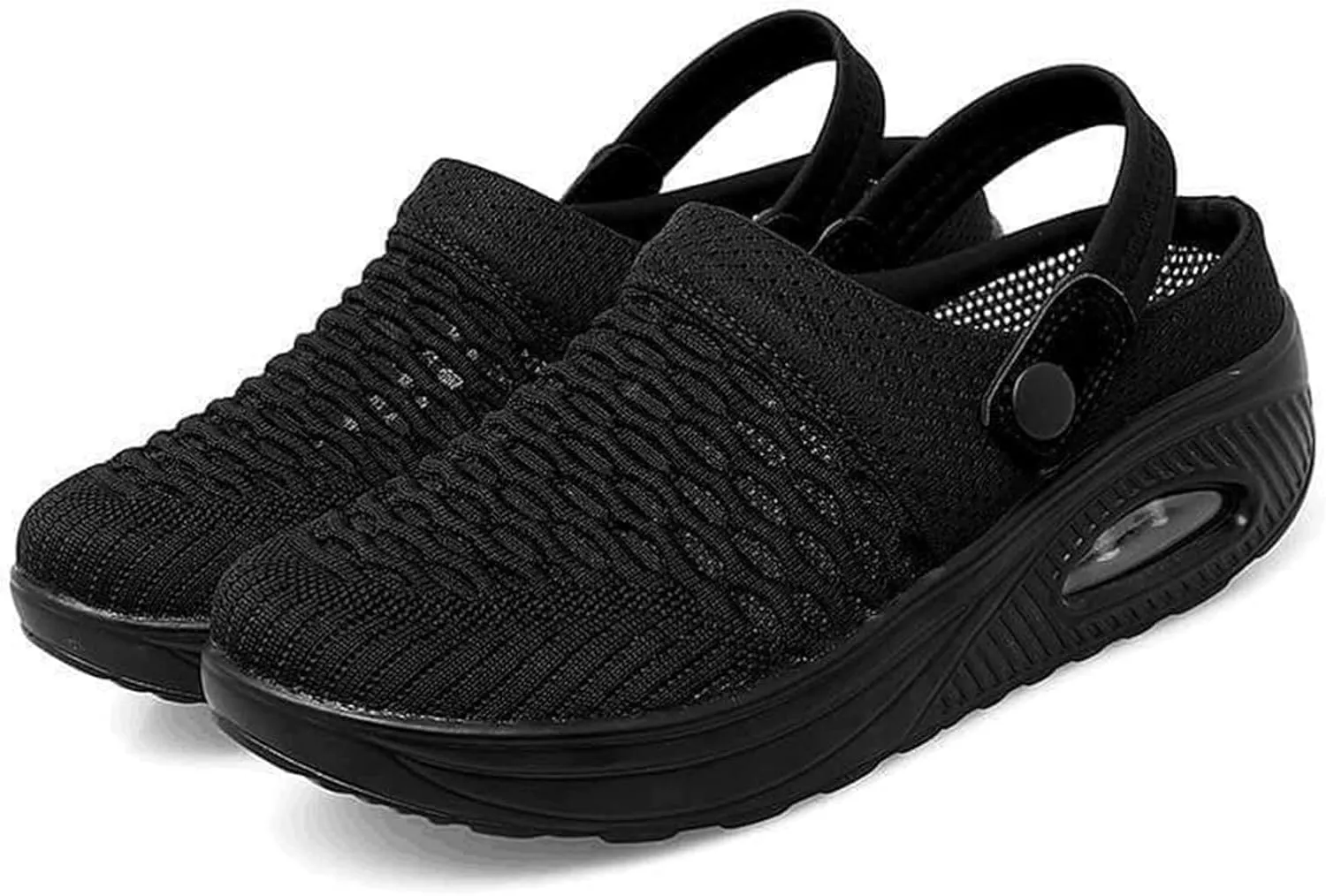 Mules Clogs for Women Orthopedic Air Cushion Wide Width Non-Slip Sneakers Adjustable Beach Shoes Outdoor Slippers Breathable Platform Mesh Sandals