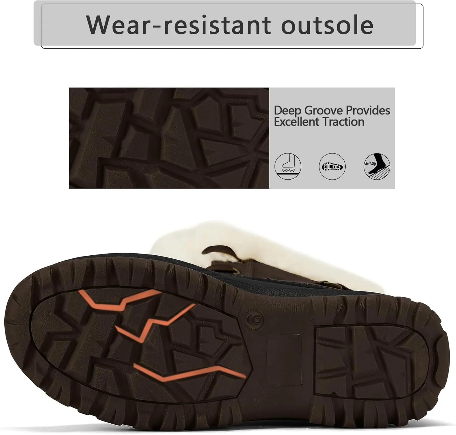 mysoft Women's Waterproof Snow Boots Insulated Warm, Lace-Up Winter Mid Calf Duck Boots for Outdoor