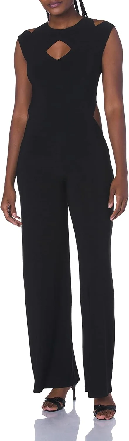 Norma Kamali womens Sleeveless Cut Out Jumpsuit