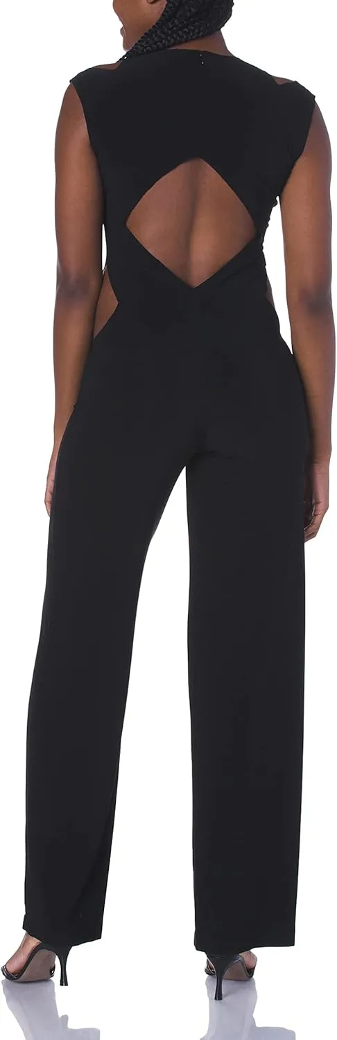 Norma Kamali womens Sleeveless Cut Out Jumpsuit