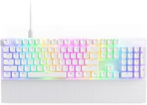 NZXT Function 2 Full-Size Wired Optical Gaming Keyboard - 8K Polling Rate - Linear Optical Switches - Adjustable Actuation - Double-Shot PBT Keycaps - RGB - Hot-Swappable - White