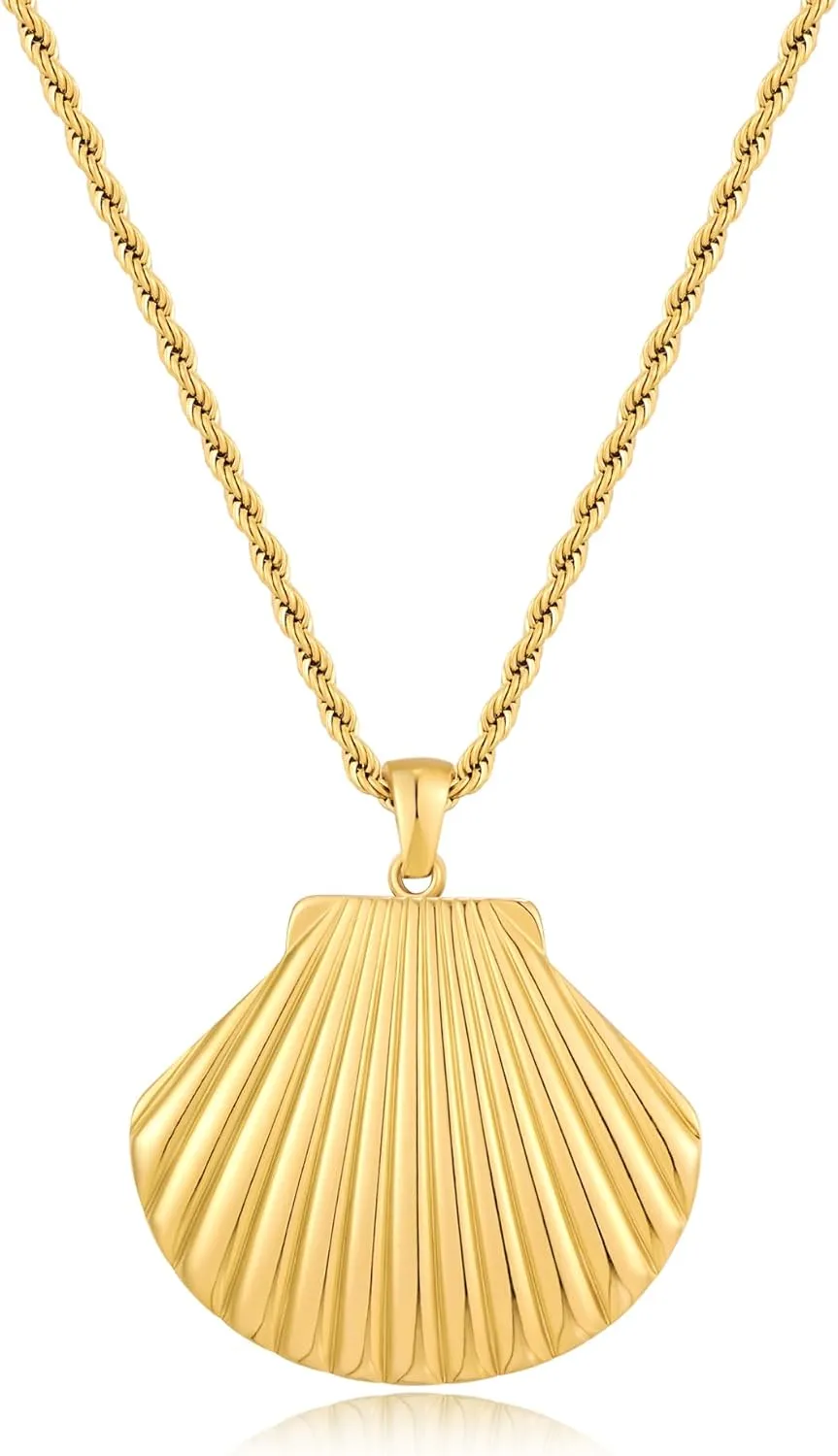 Ocean Shell Pendant Necklace Sea Shell Necklace for women Trendy Adjustable Summer Beach Costume Jewelry Gifts