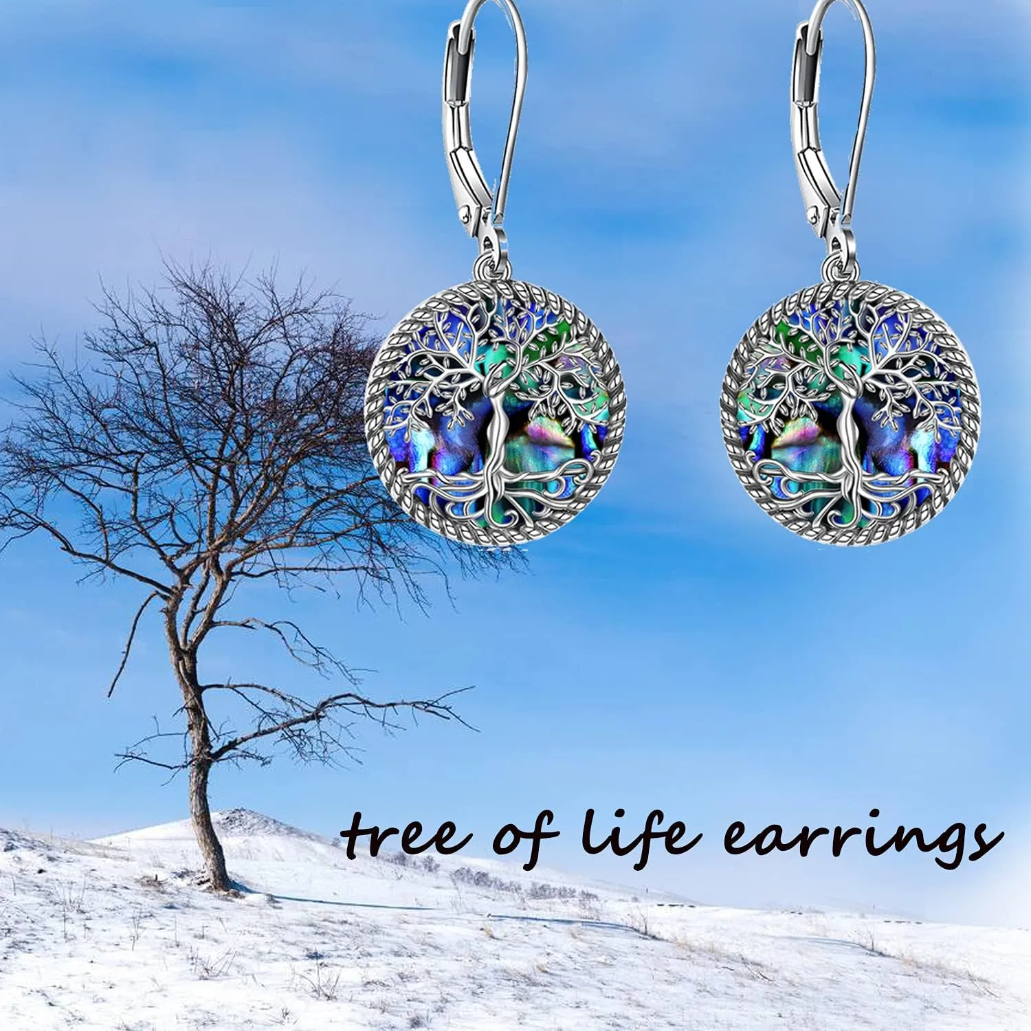ONEFINITY Sterling Silver Tree of Life Dangle Drop Earrings for Women and Girls - Christmas Gifts