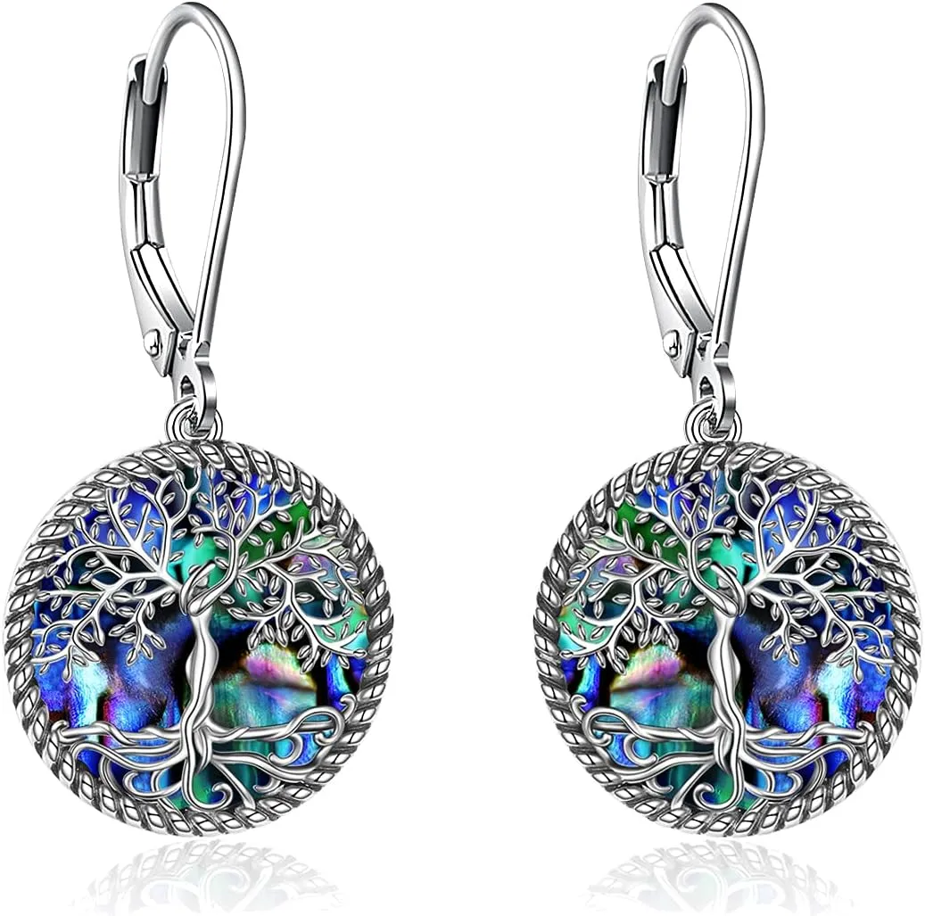 ONEFINITY Sterling Silver Tree of Life Dangle Drop Earrings for Women and Girls - Christmas Gifts