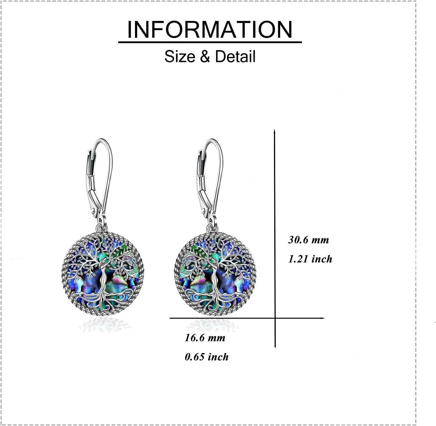 ONEFINITY Sterling Silver Tree of Life Dangle Drop Earrings for Women and Girls - Christmas Gifts