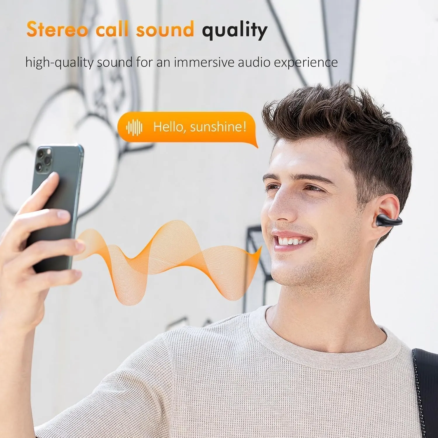 Open Ear Headphones,True Wireless Bluetooth 5.3 Lightweight Comfort Bone Conduction Clip On Earbuds with LED Digital Display Charging Case Sport Built-in Mic IPX7 Waterproof for Running Fitness,Black