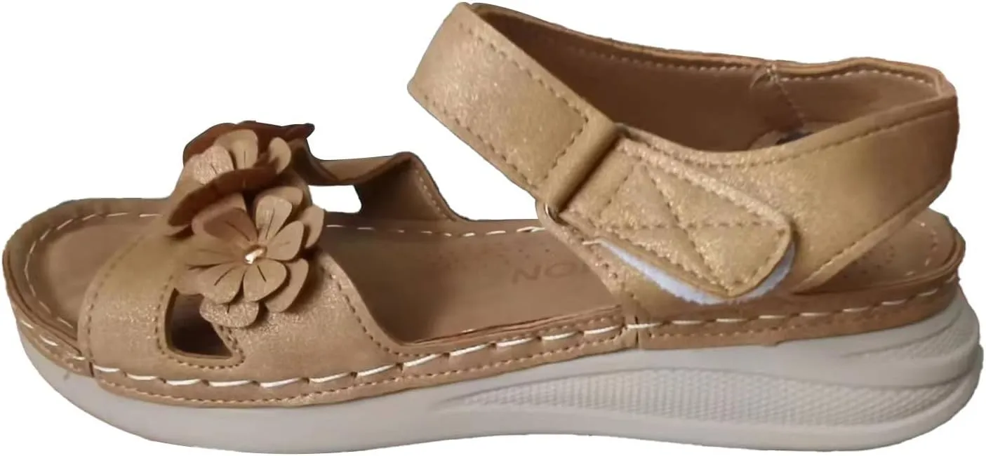 Orthopedic Sandals for Women Summer Flower Platform Shoes Open Toe Hollow Sandals Comfortable Walking Outdoor Shoes