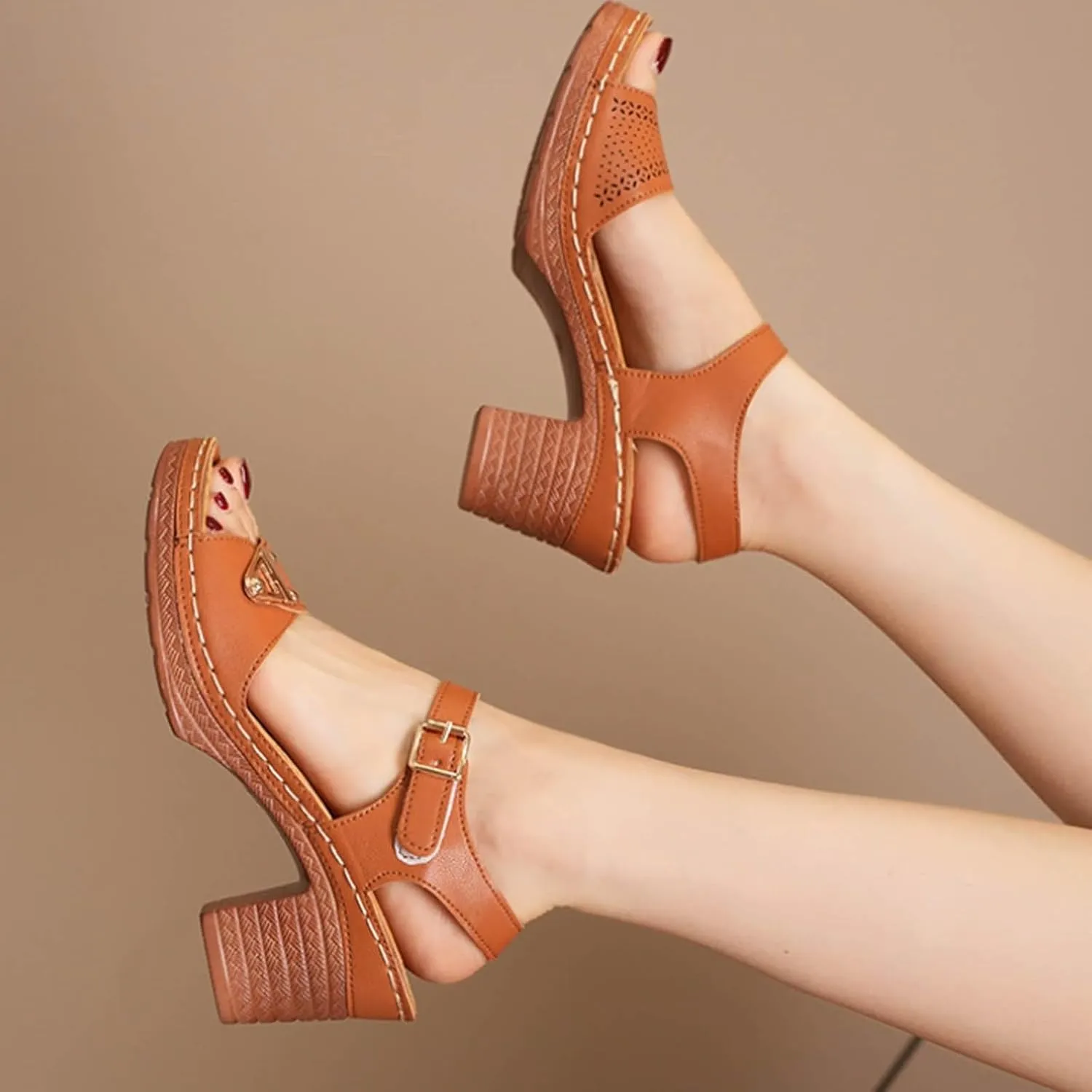 Orthopedic Wedge Sandals for Women Summer Dressy 2025 Chunky Heel Sandal Trendy Open Toe Shoes Adjustable Ankle Strap Arch Support Wedges Shoes