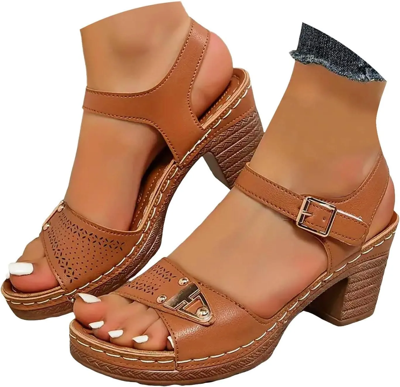 Orthopedic Wedge Sandals for Women Summer Dressy 2025 Chunky Heel Sandal Trendy Open Toe Shoes Adjustable Ankle Strap Arch Support Wedges Shoes