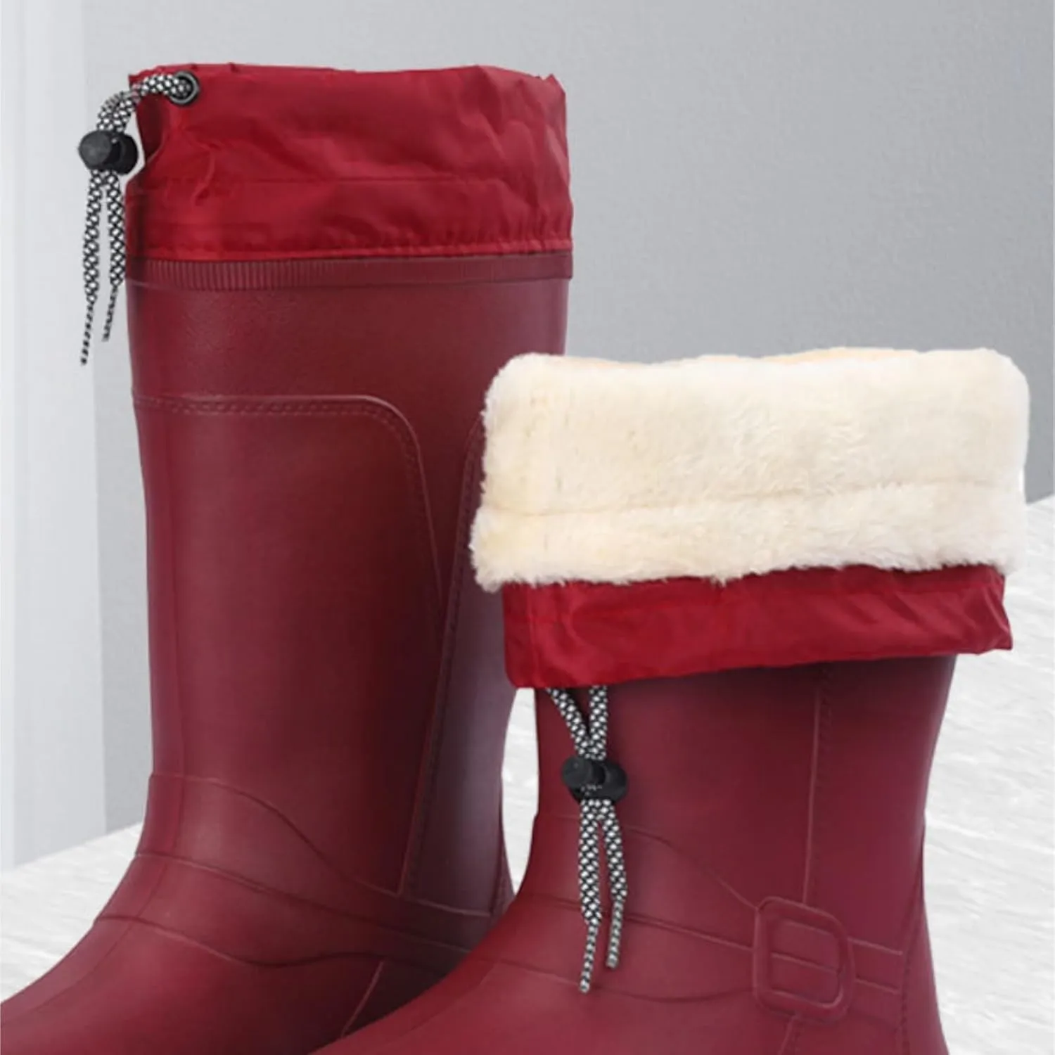 Outdoor Work Booties Women's High Top Rain Boots Waterproof Rubber Shoes Anti Slip Water Shoes Outdoor Gardening Work