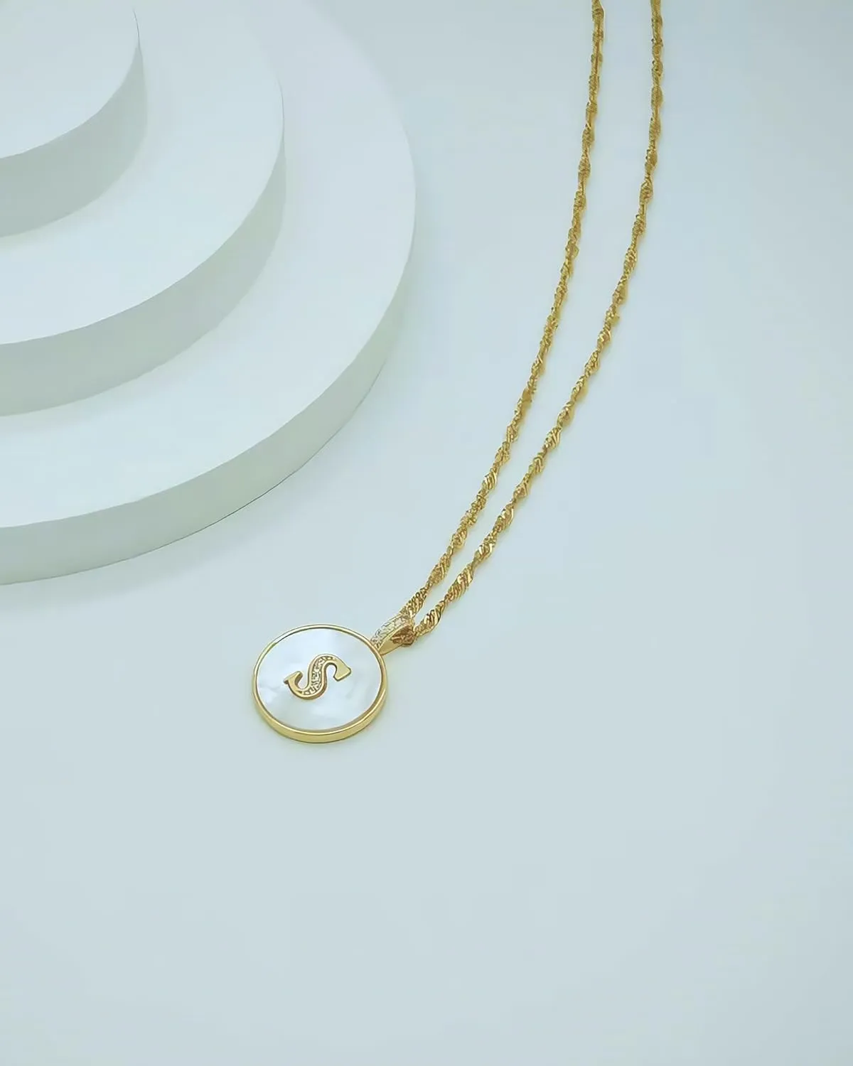 Pearl Initial Necklaces for Women Trendy 14K Gold Plated Cubic Zirconia Diamond Letter A-Z Pendant Necklace Dainty Gold Initial Choker Necklaces for Women Jewelry Gifts