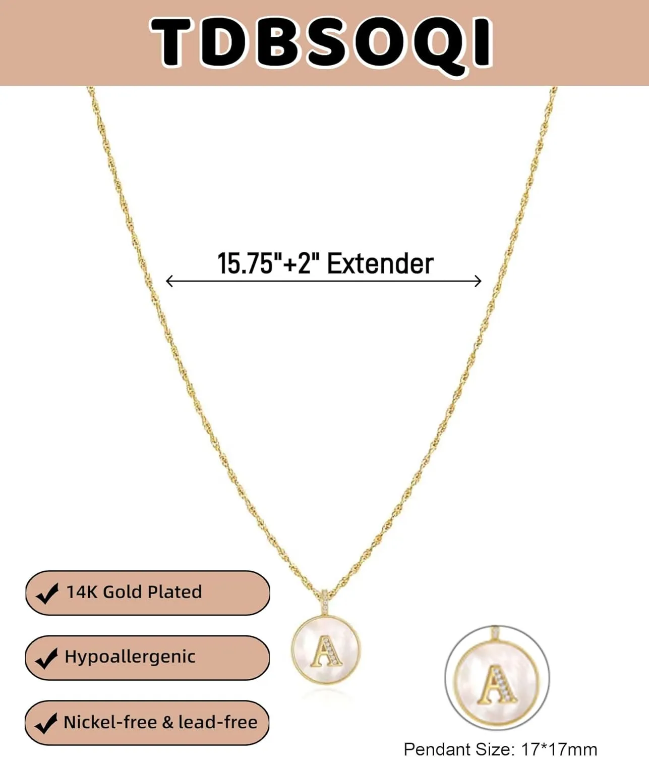 Pearl Initial Necklaces for Women Trendy 14K Gold Plated Cubic Zirconia Diamond Letter A-Z Pendant Necklace Dainty Gold Initial Choker Necklaces for Women Jewelry Gifts