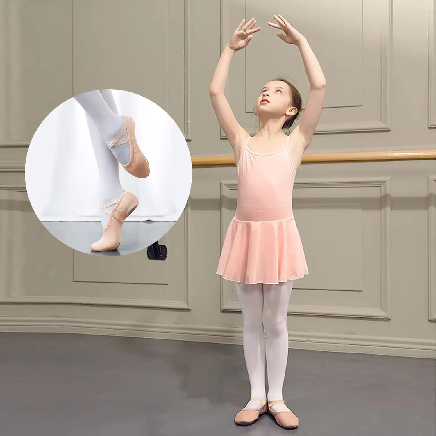 Phineein Girls Ballet Shoes for Practice Ballet Slipper for Dancing