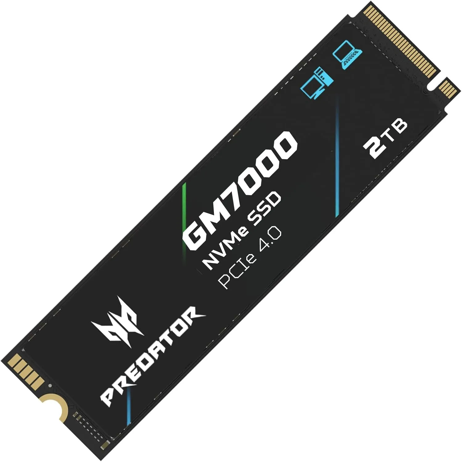 Predator M.2 SSD 2TB GM7000 with DRAM Cache NVMe 1.4 2280 PCIe Gen44 Ultra high Speed (Maximum Read: 7400MB/s, max Write: 6700MB/s) 3D NAND TLC Internal SSD Compatible with PS5 Pro - BL.9BWWR.106