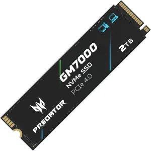 Predator M.2 SSD 2TB GM7000 with DRAM Cache NVMe 1.4 2280 PCIe Gen44 Ultra high Speed (Maximum Read: 7400MB/s, max Write: 6700MB/s) 3D NAND TLC Internal SSD Compatible with PS5 Pro - BL.9BWWR.106
