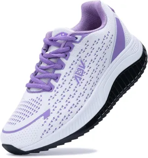 QAUPPE Women Walking Shoes with Arch Support, Orthotic Platform Sneakers Plantar Fasciitis Tennis Shoes Wide for Foot Pain Relief
