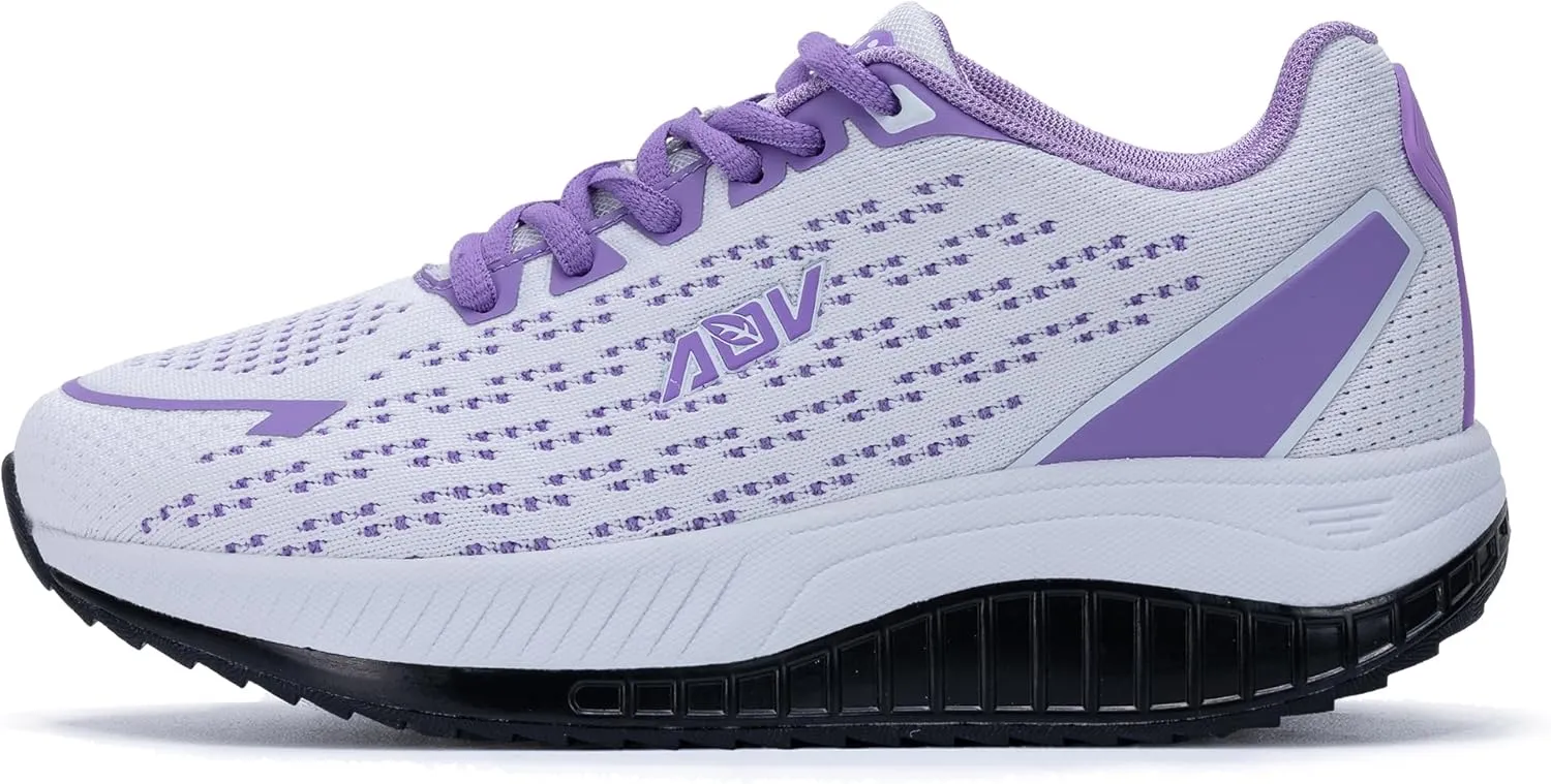 QAUPPE Women Walking Shoes with Arch Support, Orthotic Platform Sneakers Plantar Fasciitis Tennis Shoes Wide for Foot Pain Relief