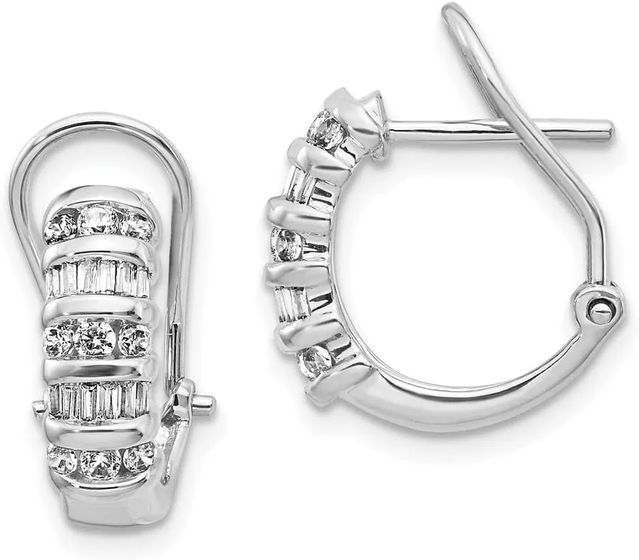 Real 14k White Gold Diamond Earrings 14mm (.515 cttw.)