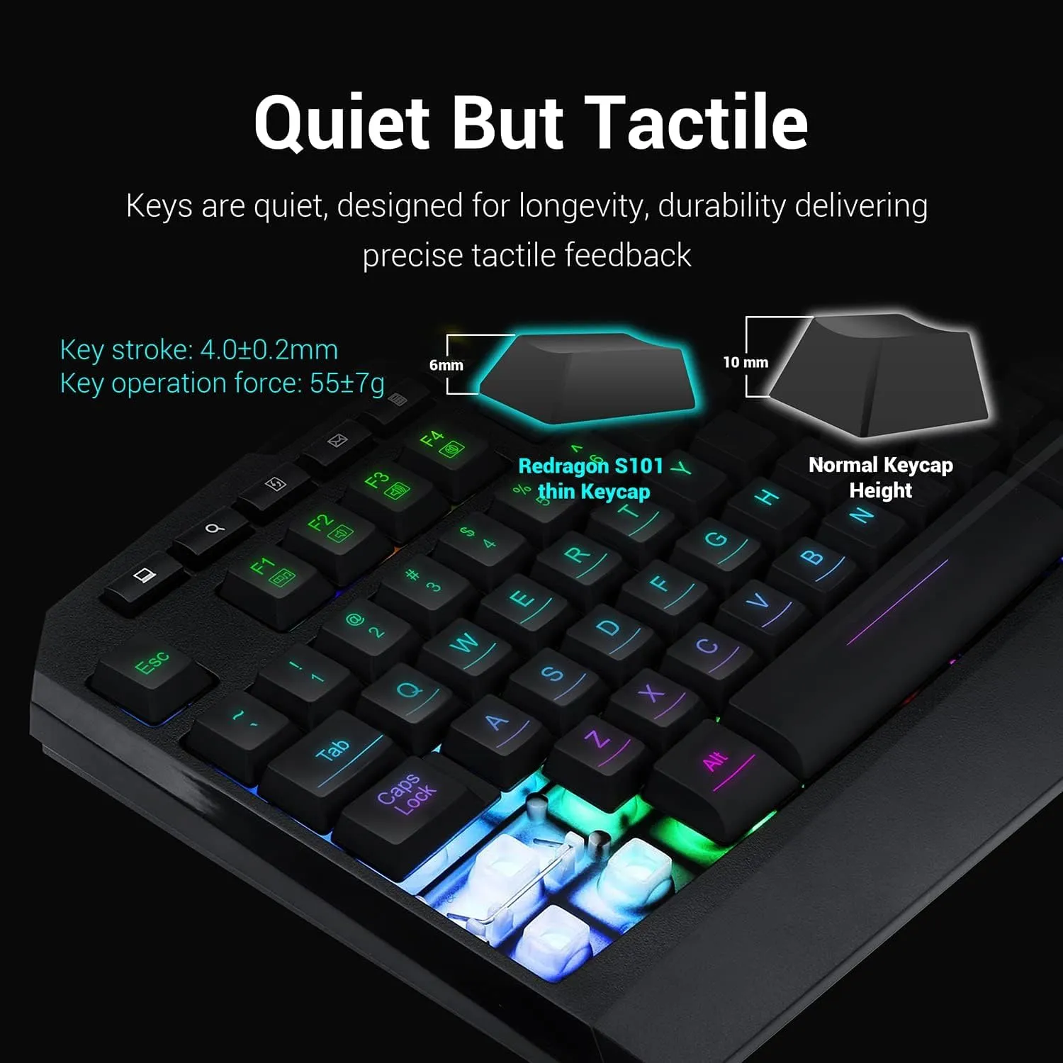 Redragon S101 Gaming Keyboard, M601 Mouse, RGB Backlit Gaming Keyboard, Programmable Backlit Mouse, Value Combo Set [New Version]